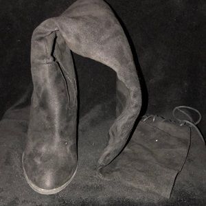 velvet Thigh high boots